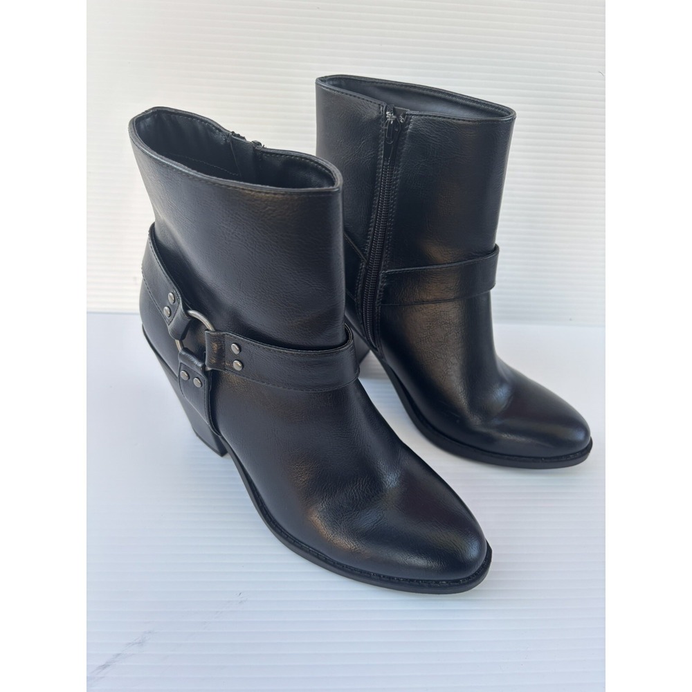Esprit‎ Kella Faux Leather block heels booties Size 10 M